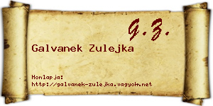 Galvanek Zulejka névjegykártya